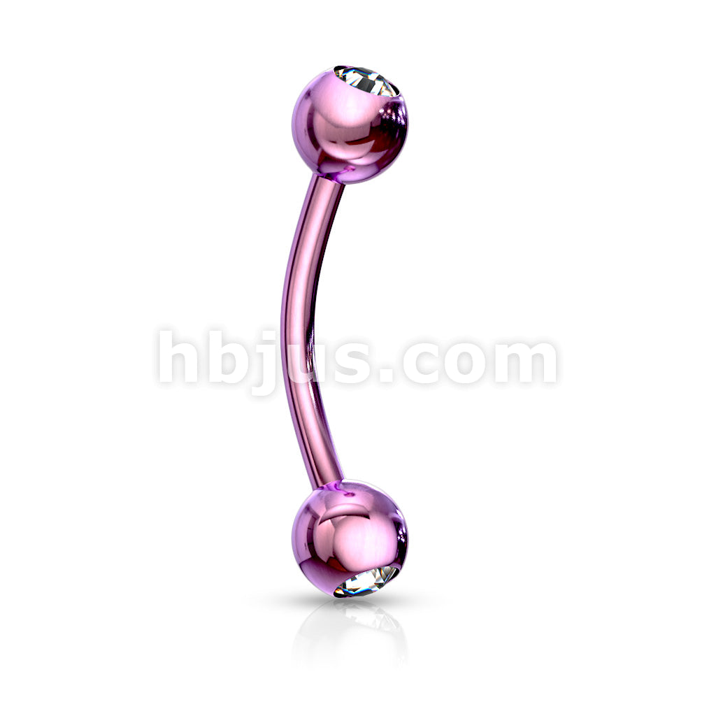 316L Surgical Steel 2-Press Fit Gem Balls Titanium IP Over 316L... - Image 3
