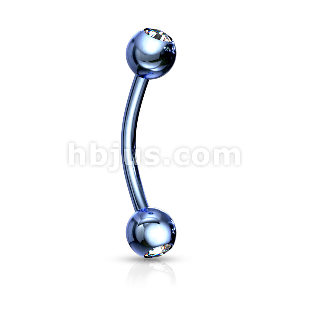 316L Surgical Steel 2-Press Fit Gem Balls Titanium IP Over 316L... - Image 4