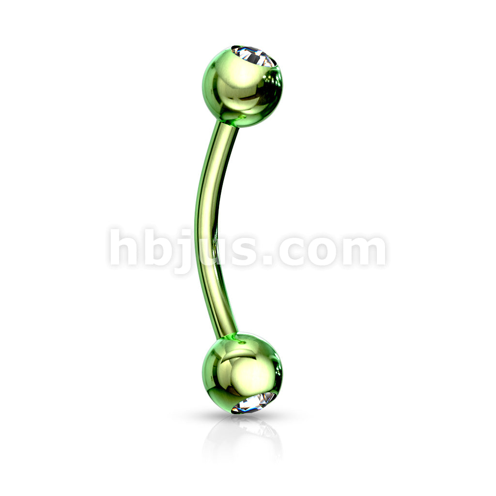 316L Surgical Steel 2-Press Fit Gem Balls Titanium IP Over 316L... - Image 5
