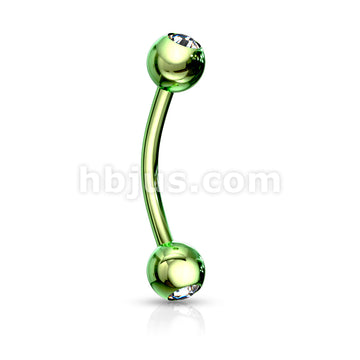 316L Surgical Steel 2-Press Fit Gem Balls Titanium IP Over 316L... - Image 5