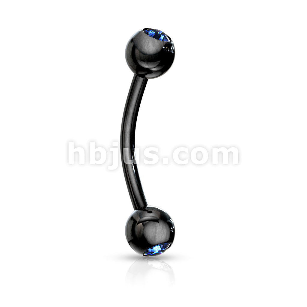 316L Surgical Steel 2-Press Fit Gem Balls Titanium IP Over 316L... - Image 6