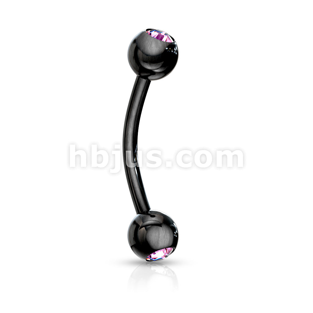 316L Surgical Steel 2-Press Fit Gem Balls Titanium IP Over 316L... - Image 8