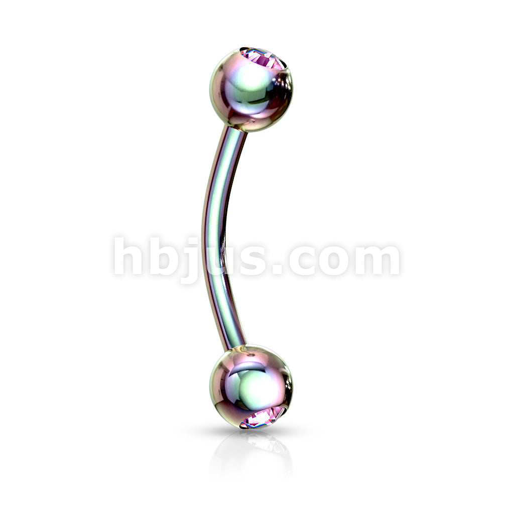 316L Surgical Steel 2-Press Fit Gem Balls Titanium IP Over 316L... - Image 12