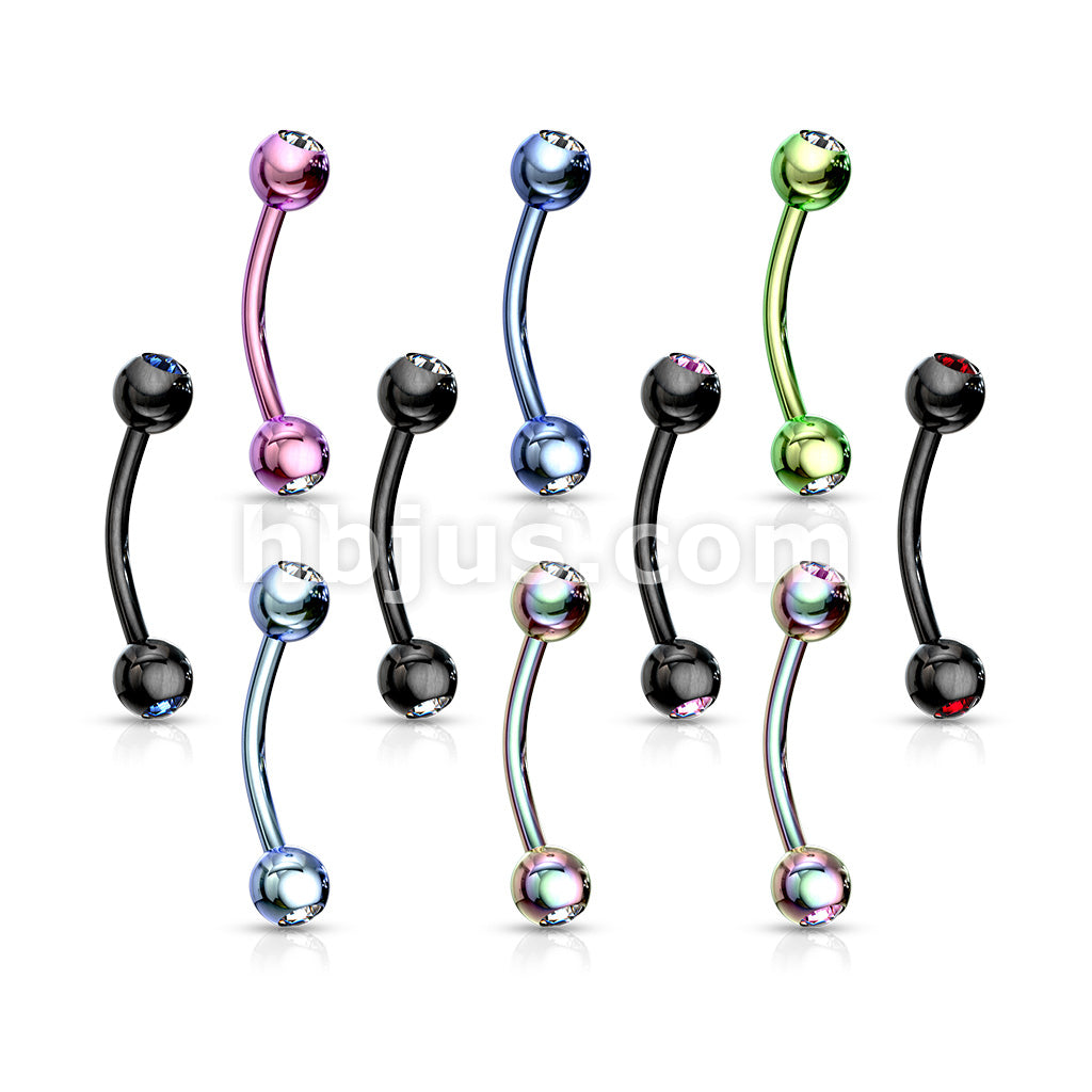 316L Surgical Steel 2-Press Fit Gem Balls Titanium IP Over 316L... - Image 13