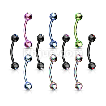 316L Surgical Steel 2-Press Fit Gem Balls Titanium IP Over 316L... - Image 13