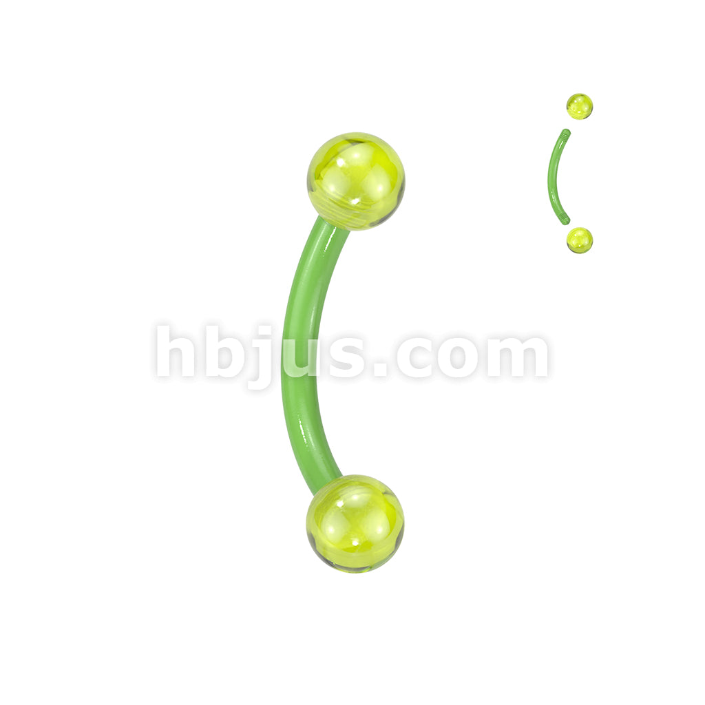 24 Pc Assorted Pack of Bioflex Curved Barbells With Glow In The Dark Acrylic Balls - Image 4