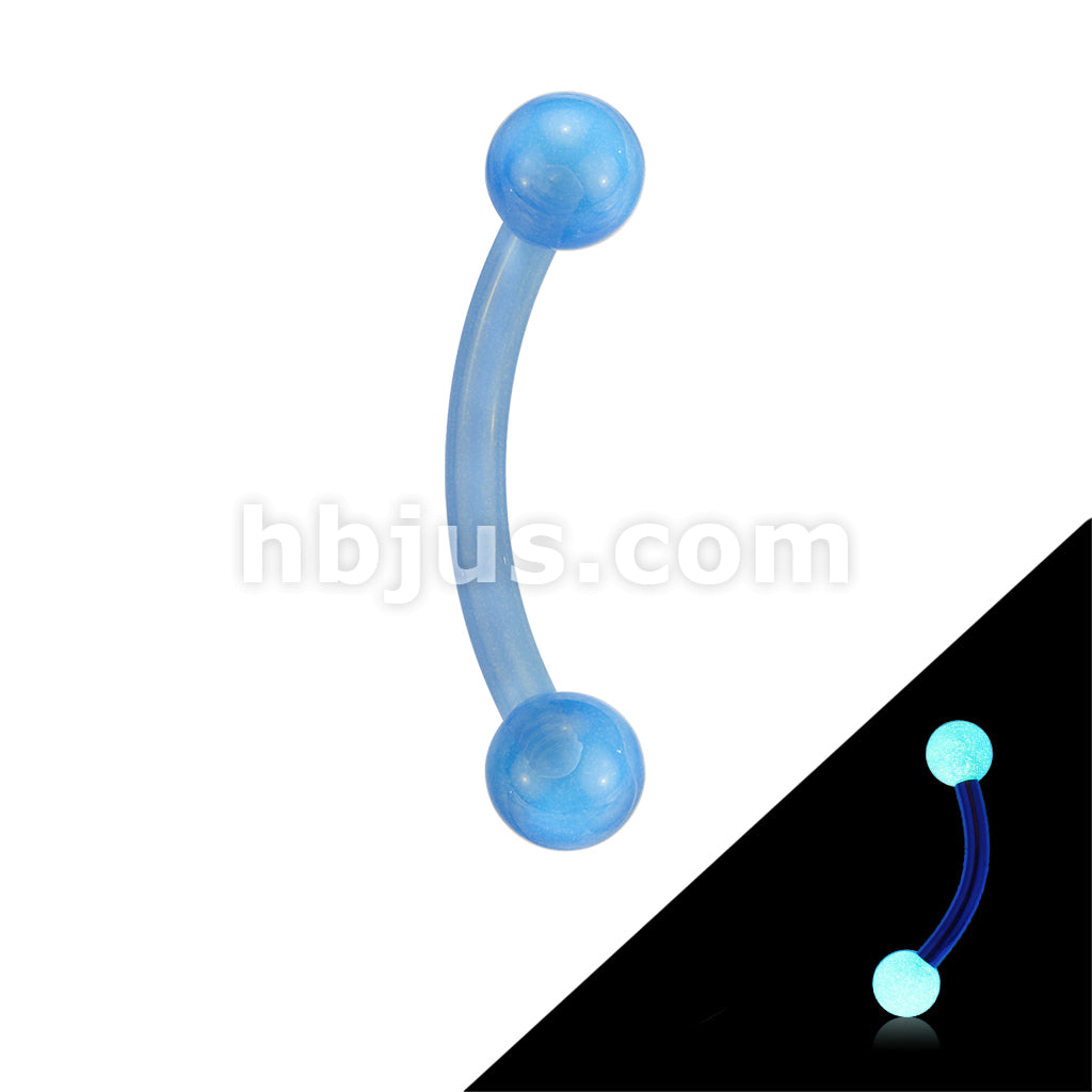 Bioflex Acrylic Flexible Eyebrow Curve With Glow In The Dark Ball - Image 2