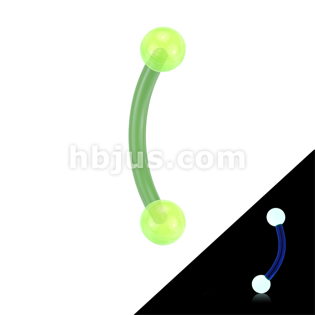 Bioflex Acrylic Flexible Eyebrow Curve With Glow In The Dark Ball - Image 3