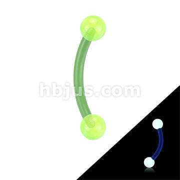 Bioflex Acrylic Flexible Eyebrow Curve With Glow In The Dark Ball - Image 3