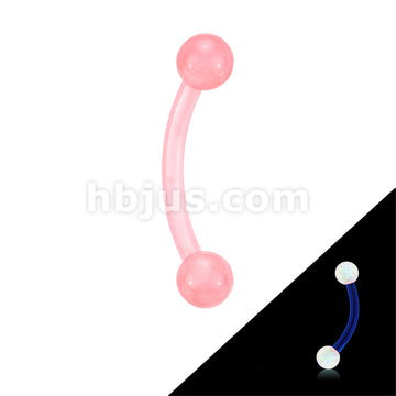 Bioflex Acrylic Flexible Eyebrow Curve With Glow In The Dark Ball - Image 4