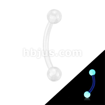 Bioflex Acrylic Flexible Eyebrow Curve With Glow In The Dark Ball - Image 5