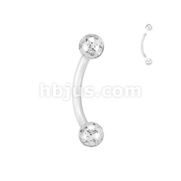 24 Pc Assorted Pack of Bioflex Curved Barbells With Acrylic Glitter Balls - Image 4
