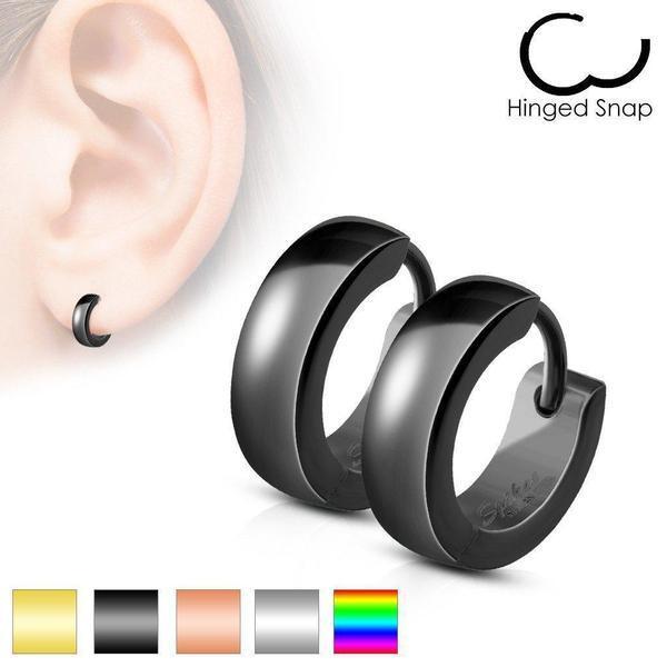 316L Surgical Steel Pair of Classic Plain Dome Hoop/Huggie Stainless...