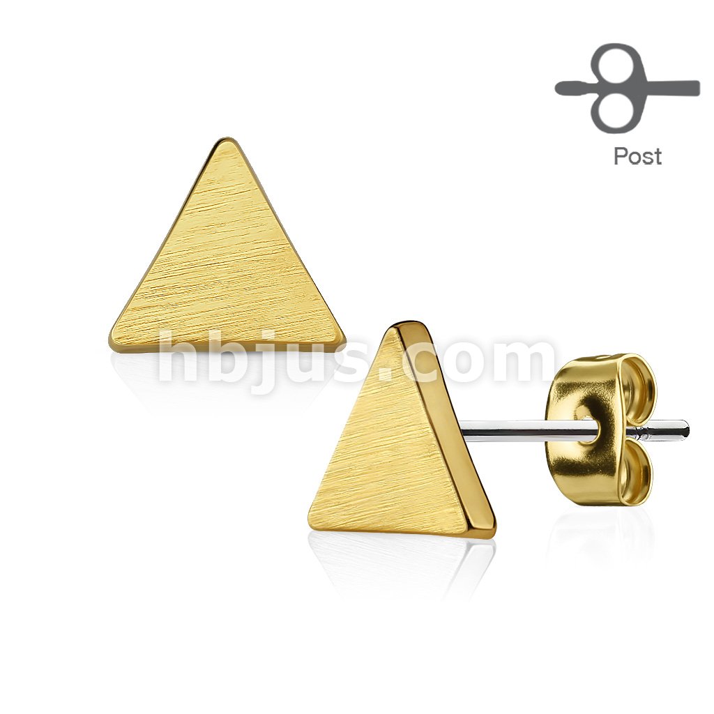 316L Surgical Steel Pair of Solid Triangle 316L Surgical Steel Post... - Image 2