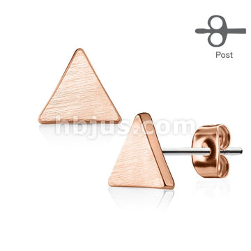316L Surgical Steel Pair of Solid Triangle 316L Surgical Steel Post... - Image 3