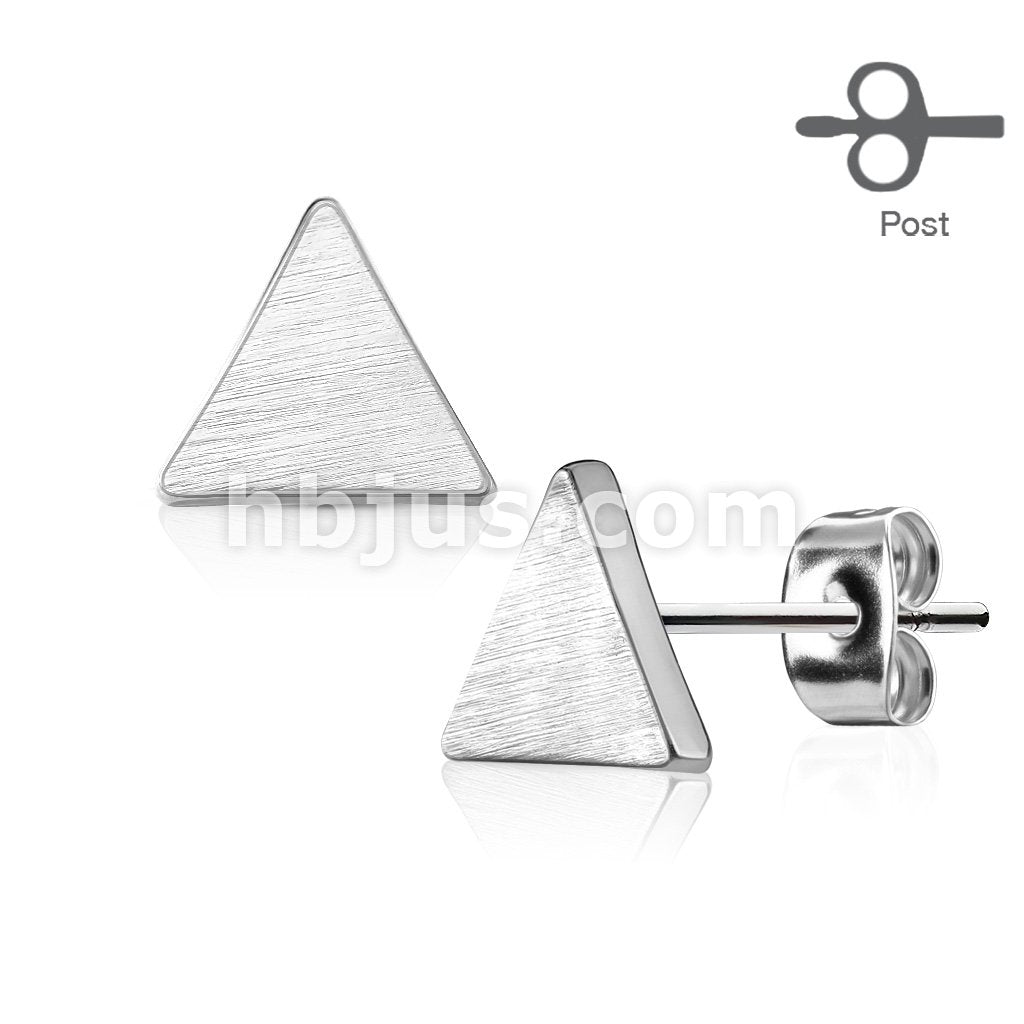 316L Surgical Steel Pair of Solid Triangle 316L Surgical Steel Post... - Image 4