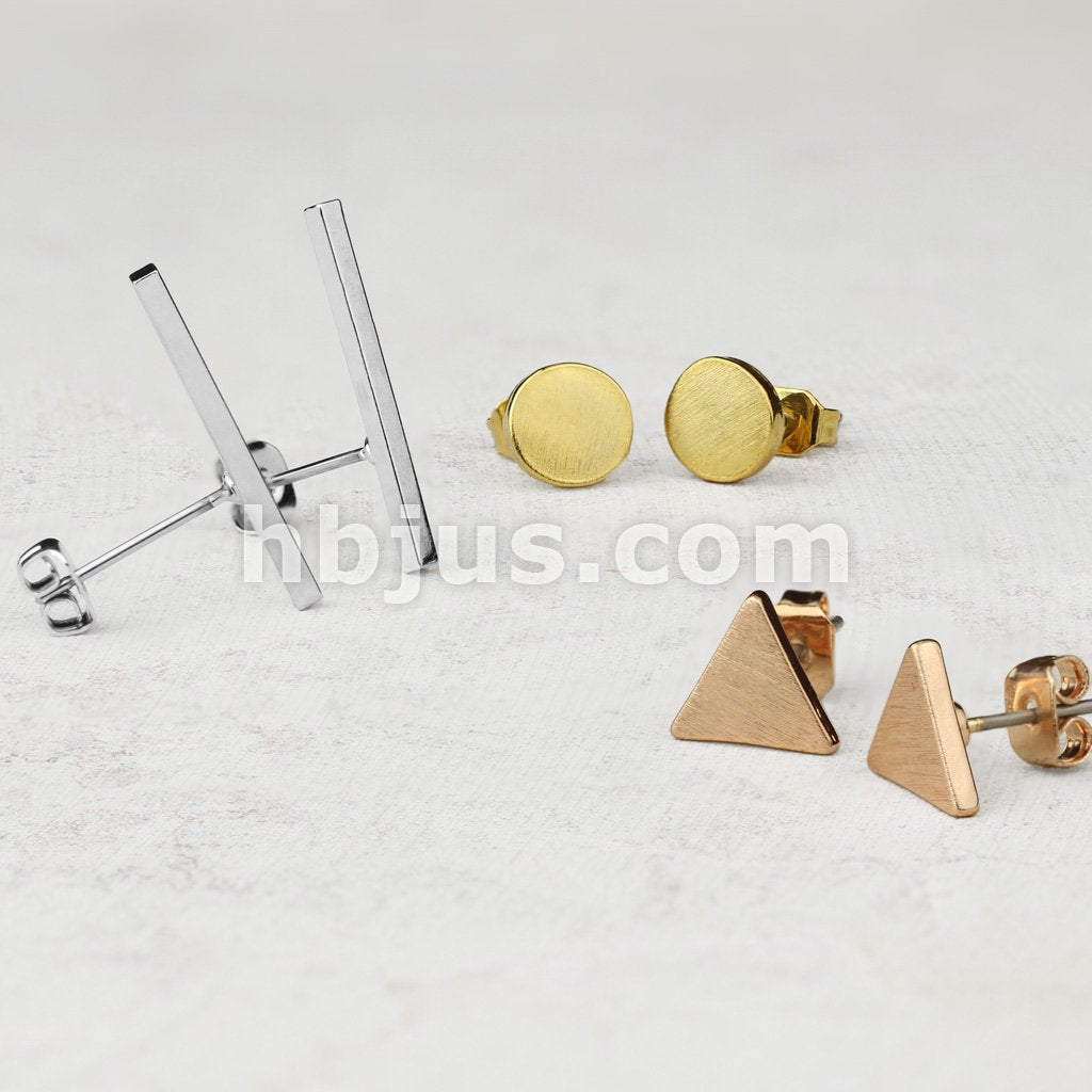 316L Surgical Steel Pair of Solid Triangle 316L Surgical Steel Post... - Image 5