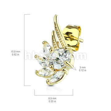 316L Surgical Steel Pair of CZ Angel Wing 316L Surgical Steel Post... - Image 7