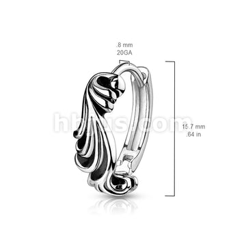 316L Surgical Steel Pair of Antique Silver Plated Waves 316L Stainless... - Image 4