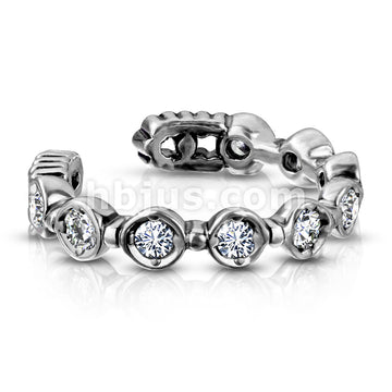 Brass 9 Round CZ Set Non-Piercing Ear Cuff - Image 4