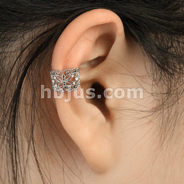 Brass Filigree Butterfly With Flush Prong Set CZ Accented Non-Piercing... - Image 4