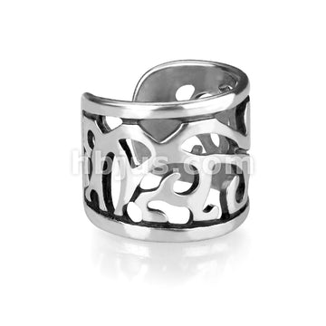 Brass Wide Filigree Cut Out Non-Piercing Ear Cuff - Image 3