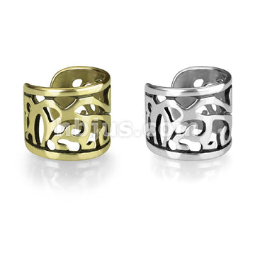 Brass Wide Filigree Cut Out Non-Piercing Ear Cuff - Image 5