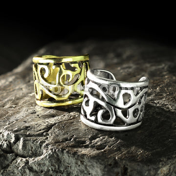 Brass Wide Filigree Cut Out Non-Piercing Ear Cuff - Image 7