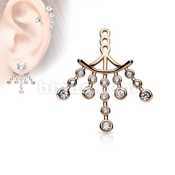 CZ Set Chandelier Earring Jacket / Cartilage Stud Add on Dangle - Image 4
