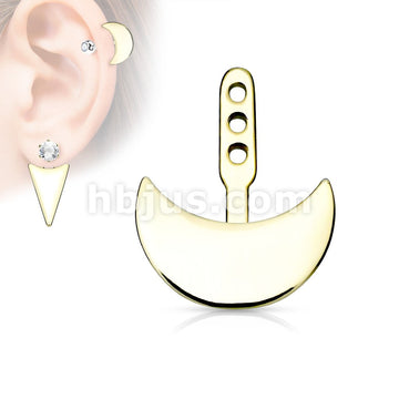 Crescent Earring Jacket / Cartilage Stud Add on Dangle - Image 2