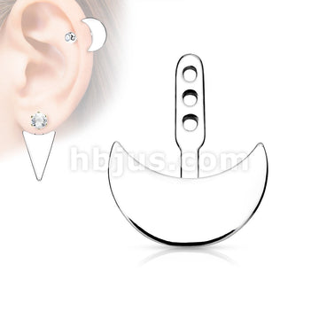 Crescent Earring Jacket / Cartilage Stud Add on Dangle - Image 4