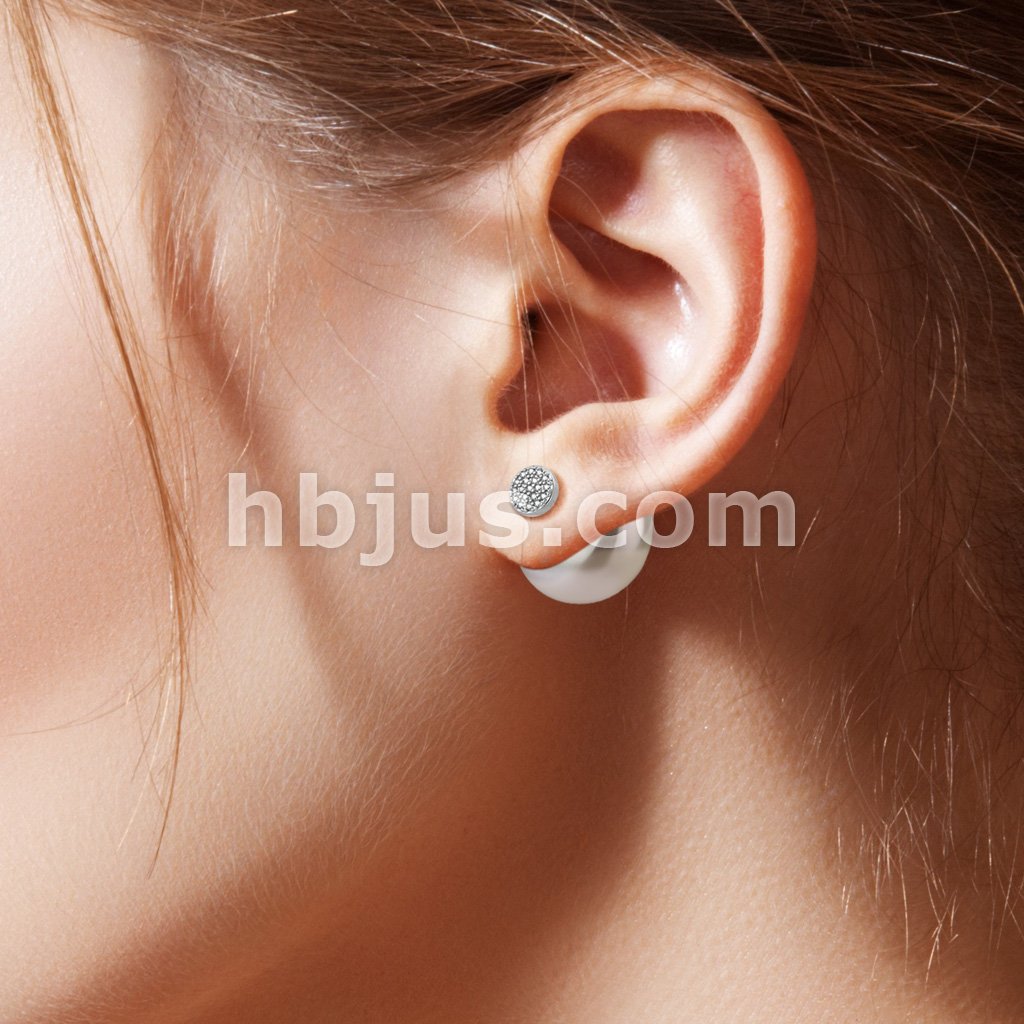 Pair of Round Half Dome Pearl Backing for Earring Studs - Image 2