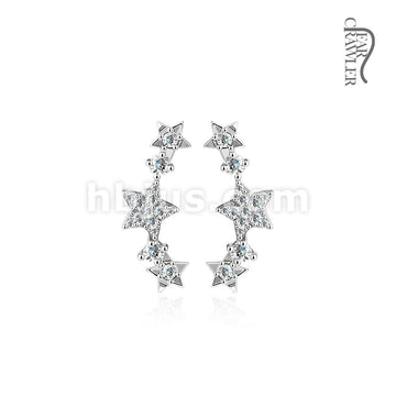 Brass Pair of CZ Paved Stars Prepacked Ear Crawler/Ear Climber - Image 3