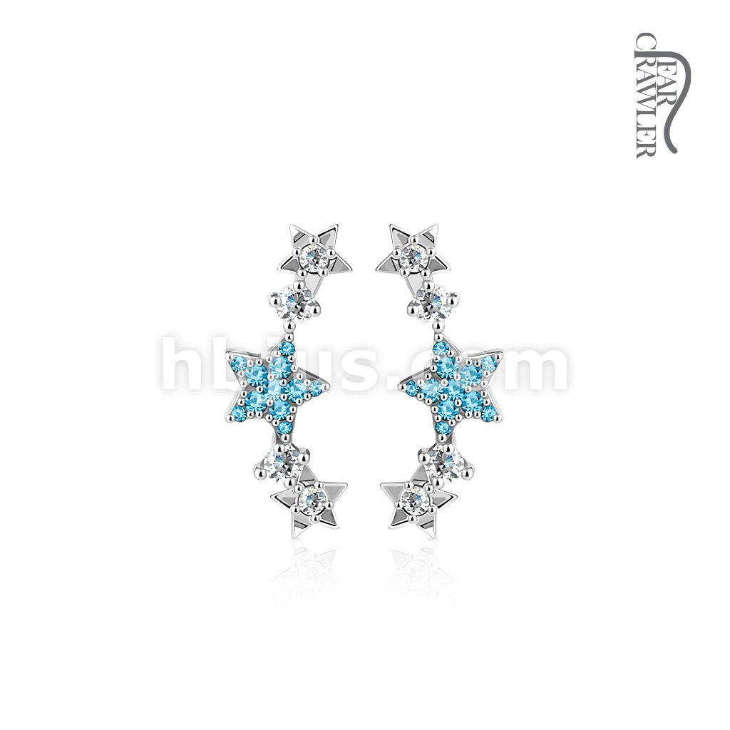 Brass Pair of CZ Paved Stars Prepacked Ear Crawler/Ear Climber - Image 5