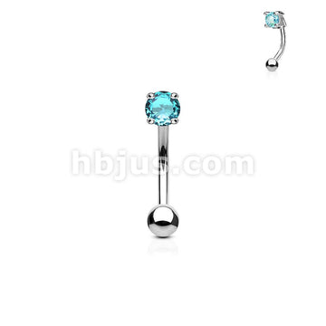 316L Surgical Steel 3mm CZ Prong Set 316L Surgical Steel Eyebrow Rings/... - Image 6