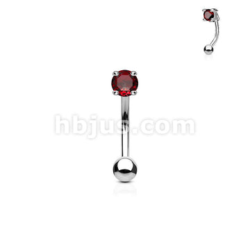 316L Surgical Steel 3mm CZ Prong Set 316L Surgical Steel Eyebrow Rings/... - Image 7