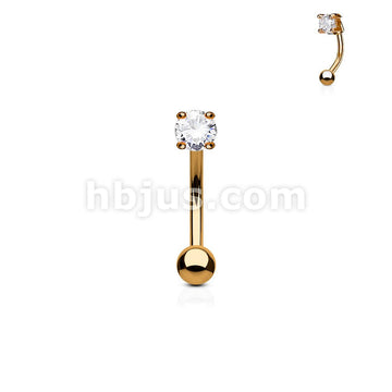 316L Surgical Steel 3mm CZ Prong Set 316L Surgical Steel Eyebrow Rings/... - Image 8