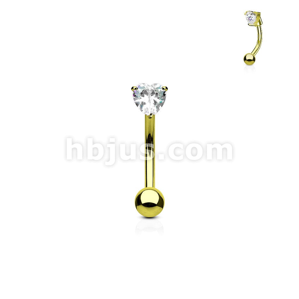 316L Surgical Steel 3mm Heart CZ Prong Set Top316L Surgical Steel... - Image 3