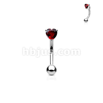 316L Surgical Steel 3mm Heart CZ Prong Set Top316L Surgical Steel... - Image 5