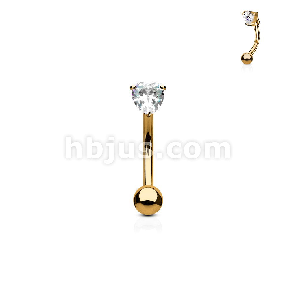 316L Surgical Steel 3mm Heart CZ Prong Set Top316L Surgical Steel... - Image 6