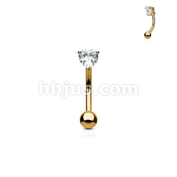 316L Surgical Steel 3mm Heart CZ Prong Set Top316L Surgical Steel... - Image 6