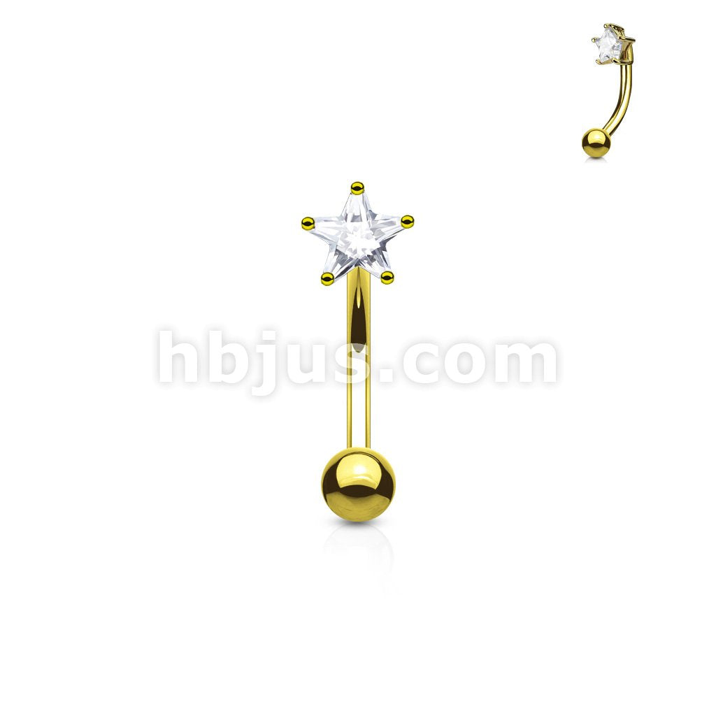 316L Surgical Steel 3mm Star CZ Prong Set Top 316L Surgical Steel... - Image 3