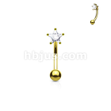 316L Surgical Steel 3mm Star CZ Prong Set Top 316L Surgical Steel... - Image 3