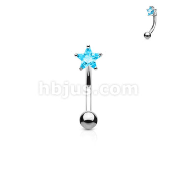 316L Surgical Steel 3mm Star CZ Prong Set Top 316L Surgical Steel... - Image 5