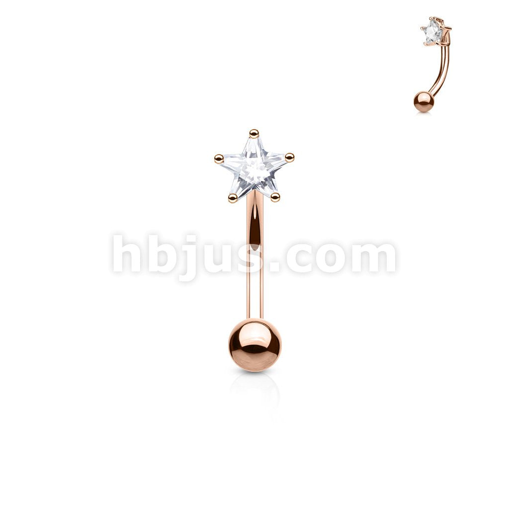 316L Surgical Steel 3mm Star CZ Prong Set Top 316L Surgical Steel... - Image 6