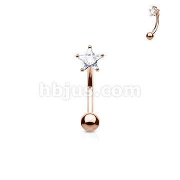 316L Surgical Steel 3mm Star CZ Prong Set Top 316L Surgical Steel... - Image 6