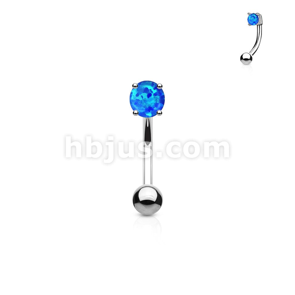 316L Surgical Steel 3mm Opal Prong Set Top 316L Surgical Steel Eyebrow... - Image 3