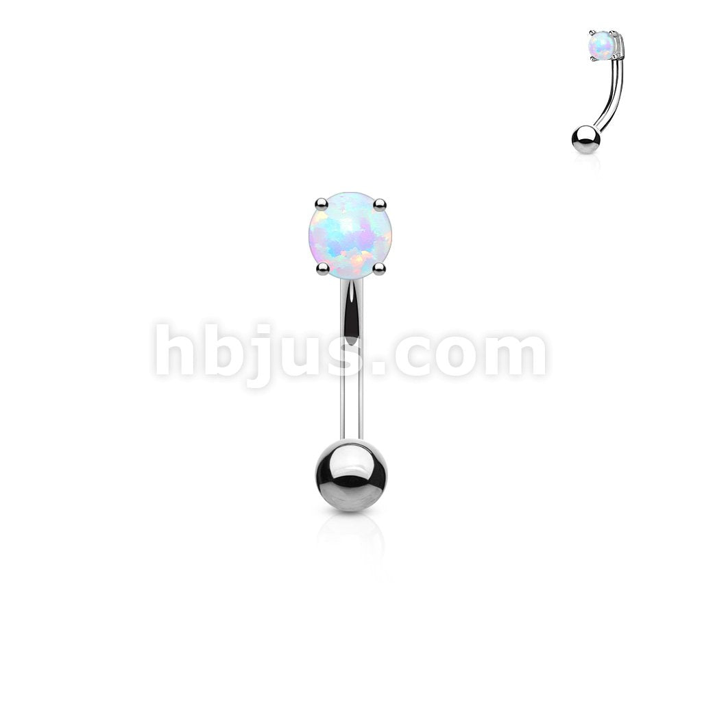 316L Surgical Steel 3mm Opal Prong Set Top 316L Surgical Steel Eyebrow... - Image 4