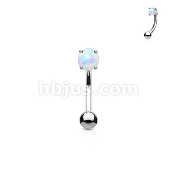 316L Surgical Steel 3mm Opal Prong Set Top 316L Surgical Steel Eyebrow... - Image 4