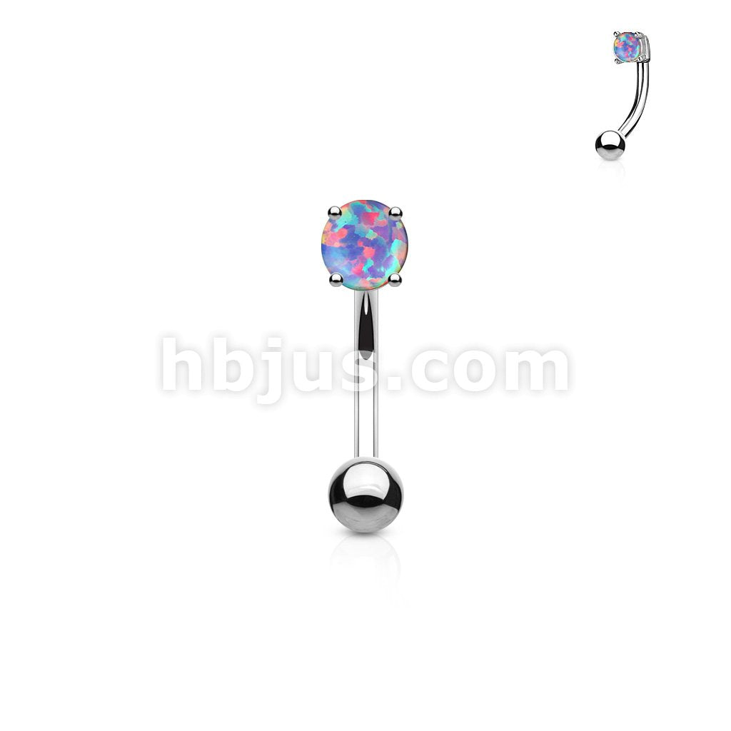 316L Surgical Steel 3mm Opal Prong Set Top 316L Surgical Steel Eyebrow... - Image 5